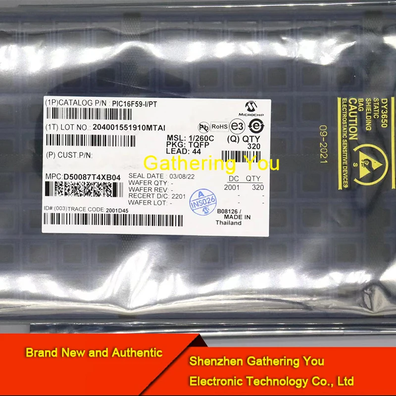 PIC16F59-I/PT QFP44 MCU 3KB FL 128R 32 I/O Brand New Authentic