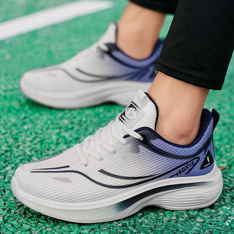 Summer New Breathable Mesh Fly Woven Sports Shoes for Men, Non Slip Soft Sole Running Casual Dad Shoes view 3