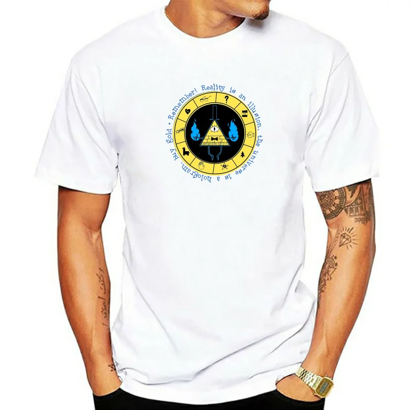 Neu Gravity Fall Bill Cipher Zodiac Wheel Logo T-Shirt S-3XL Cool Casual Tee Shirt