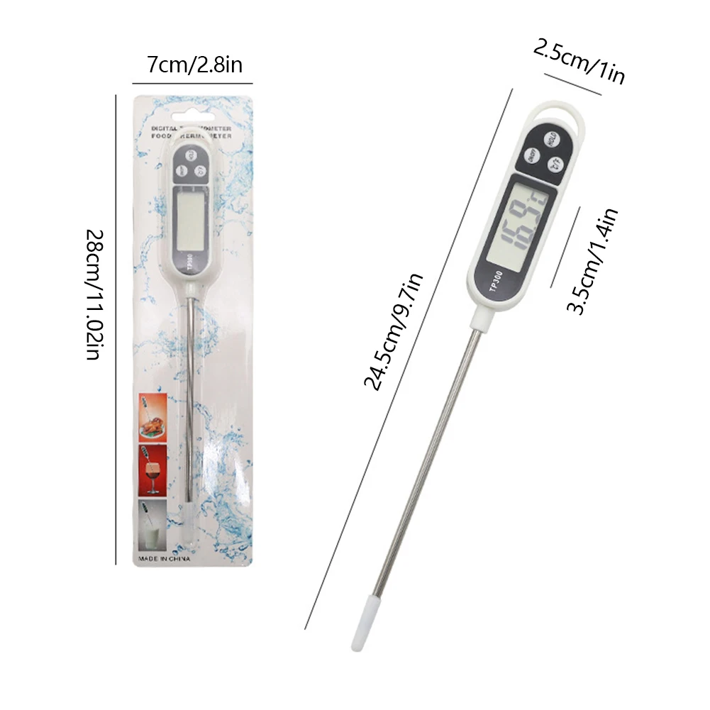 Digital Food Thermometer Probe Instant Read Water Milk Oil Liquid Temperaure Sensor Meter Easy To Use Household Kitchen Supplies