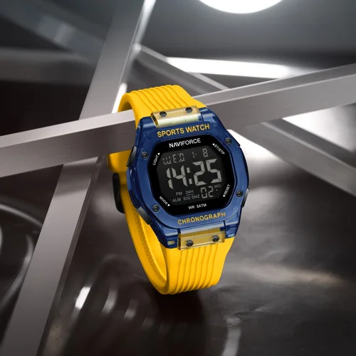 Imagen 1 del producto Reloj NAVIFORCE para hombre, correa de silicona, luz LED nocturna, pantalla multifuncional, relojes electrónicos para hombre, relojes deportivos