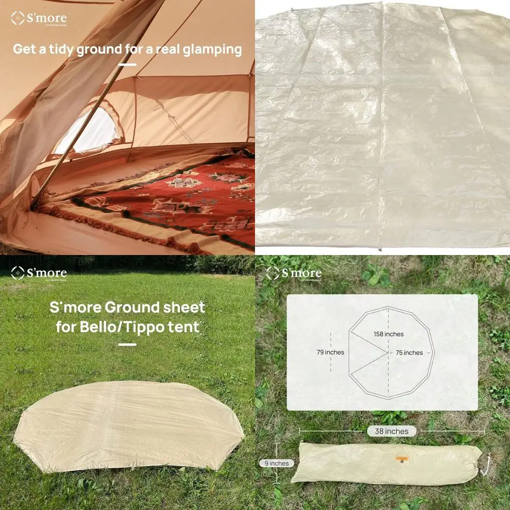 

Camping Ground Tarps, 100% Waterproof Tent Footprint，Specialized Portable Glamping Ground Cloth for Bello/Tippo Tent with Drawst
