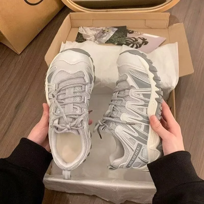 Women's Autumn New Super Soft Breathable Mesh Daddy Shoes Fashionable Versatile Outdoor Mountaineering Functional Sports Shoes