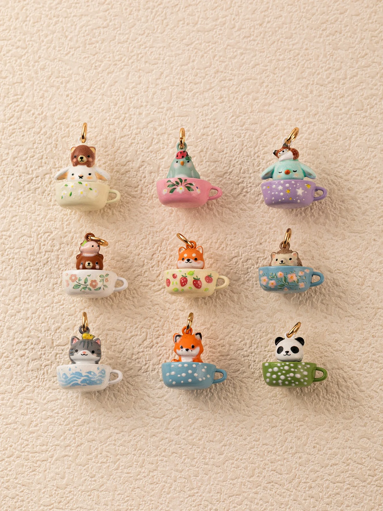 Modische und niedliche neue Tier-Serie: Fuchs, weißes Kaninchen, Shiba Inu DIY-Anhänger für Schmuck. – Detail 3
