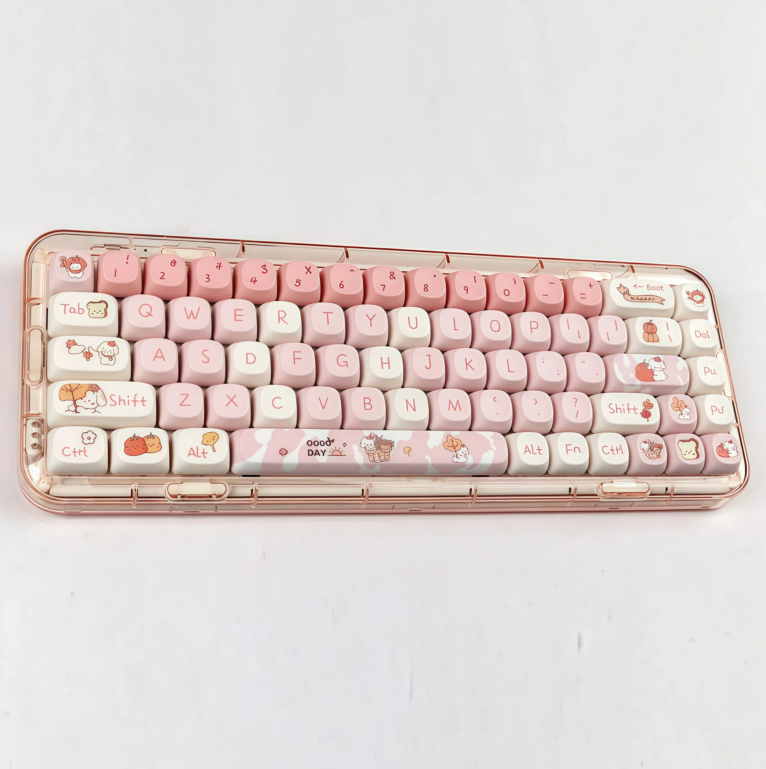 Happy Autumn Puppy Cartoon Keycaps, MOA Height, Thermal Sintering Keycaps,ใช้งานร่วมกับ 61/75/98/108 Mechanical Cross Axes