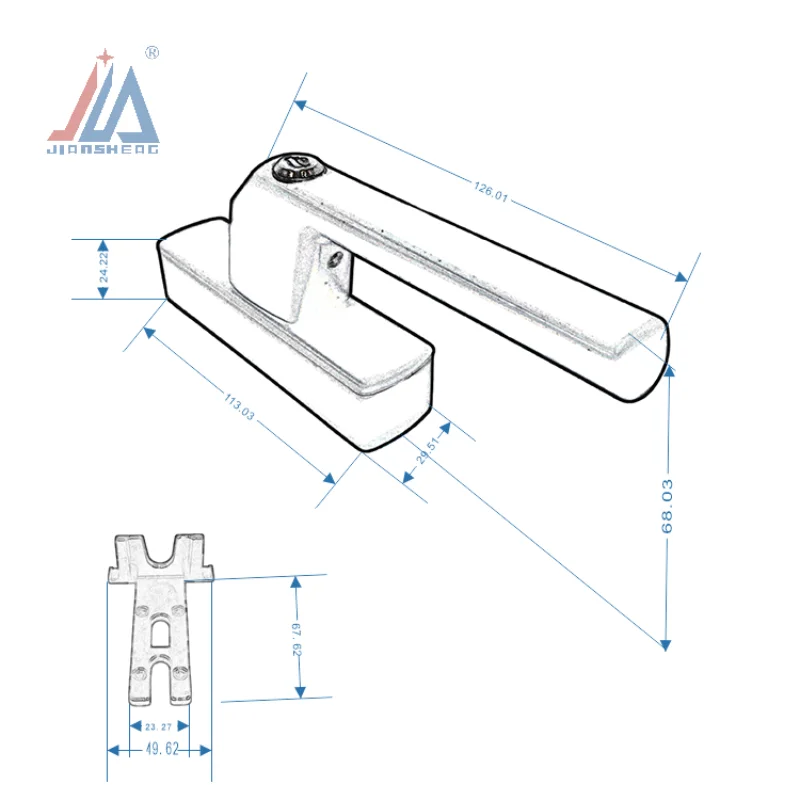 top quality aluminum pvc window accessories casement window handle with key