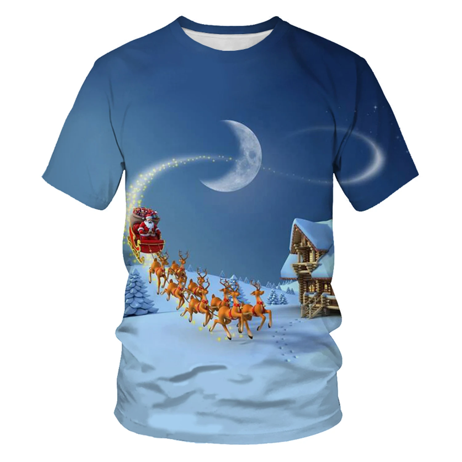 Christmas New 3D Printed Santa Claus Christmas Tree Boy T-shirt Snowman Street Fashion Handsome Neutral Casual Quality Clothing