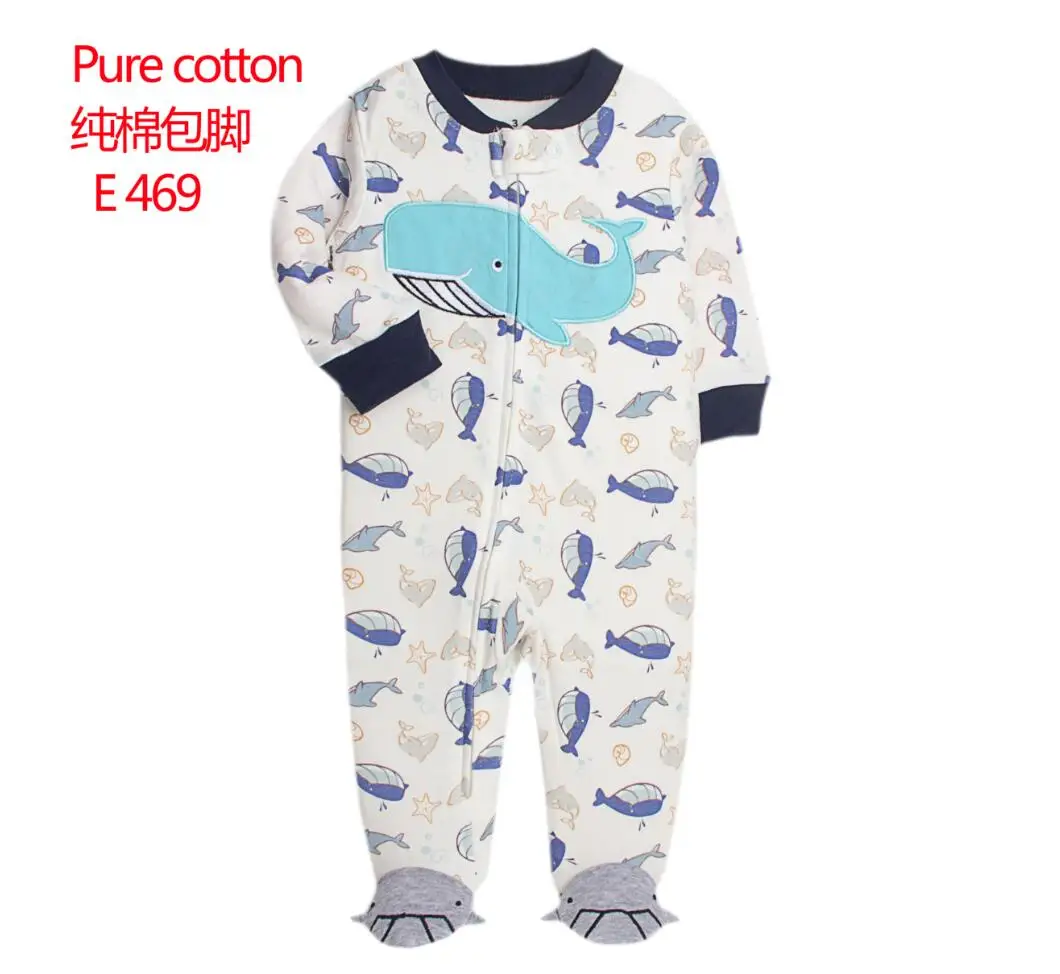 New Baby Pajamas Zipper Cotton Cover All Boys Jumpsuit Toddler Baby Girls Outfit 0-12m Unicorn Rompers Shark Rompers