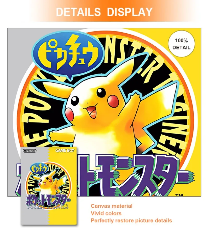 Pokémon plakat z gry Pikachu Charizard dzieci Vintage wiatr obraz na płótnie dekoracja wnętrz dzieci obraz płótno pokoju