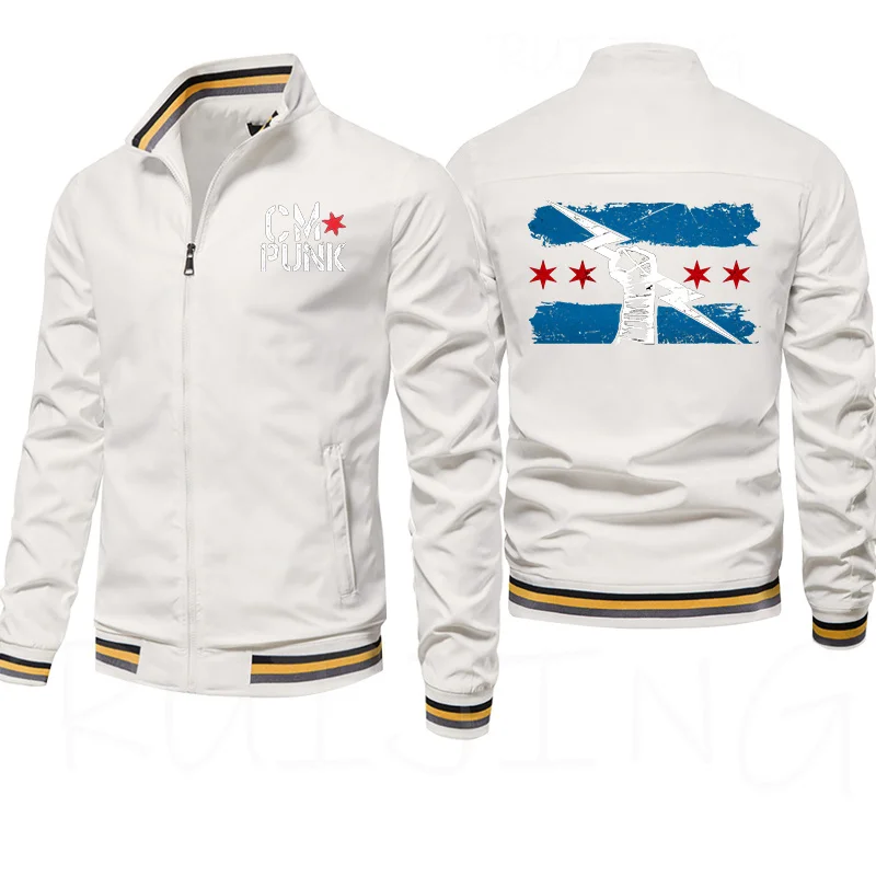 2024 Spring and Autumn New Famous Wrestler Returns CM Punk Men\'s Windproof Jacket Street Sports Casual Coat Windproof Jacket