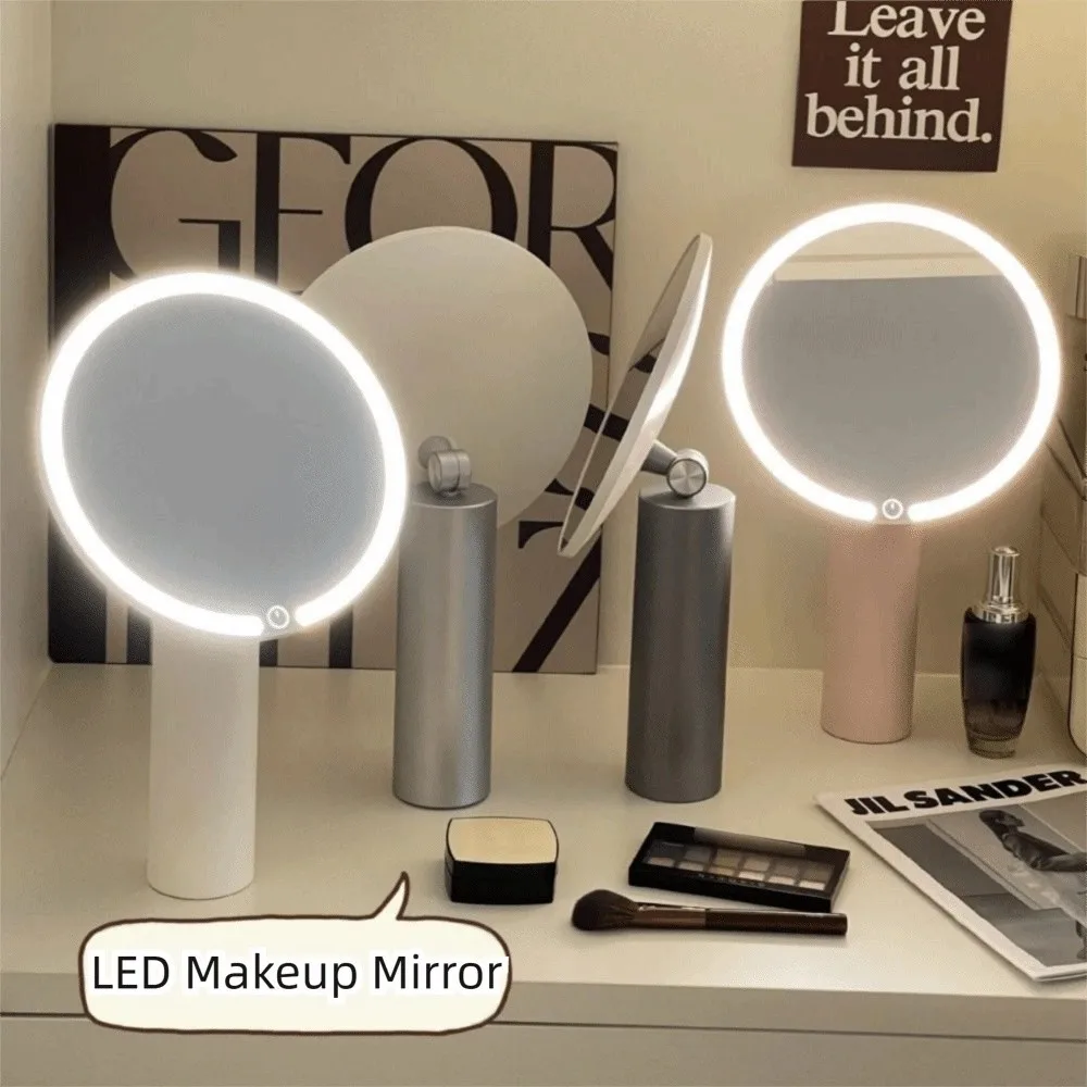 Miroir de maquillage LED à commande tactile, chargement USB, 3 lumières de couleur, miroir de vanité avec lumière haute définition variable
