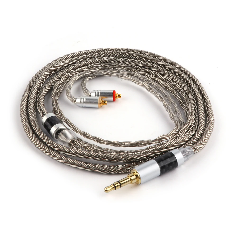 Tripowin Zonie 2 Meter 16 Kerne versilbertes Kabel SPC Kopfhörerkabel QDC MMCX 2 PIN für 7 Hz Null 5