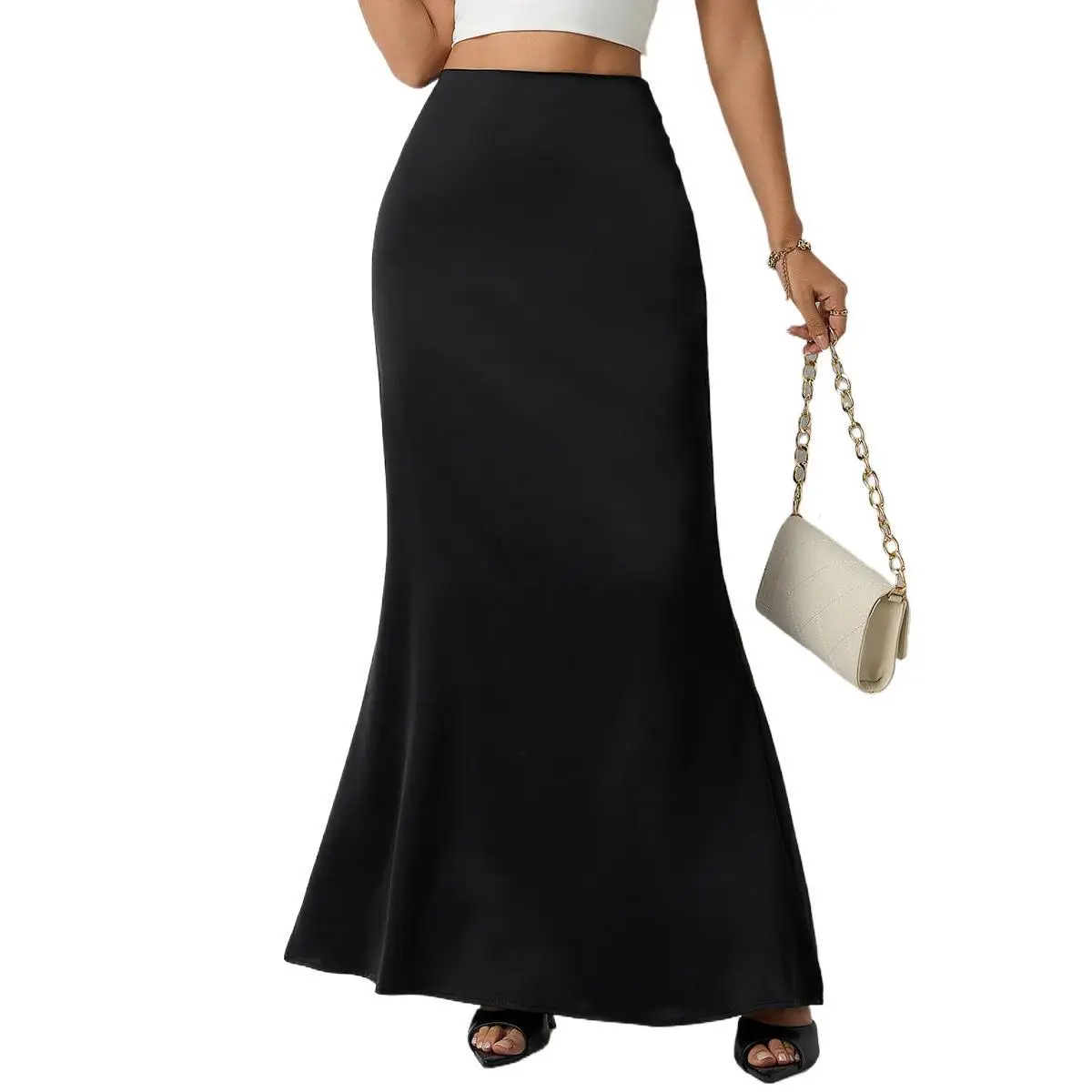 

Real Foreign Trade Cross-border Women's Clothing Satin Skirt, Spring and Summer New European and American Long Skirt