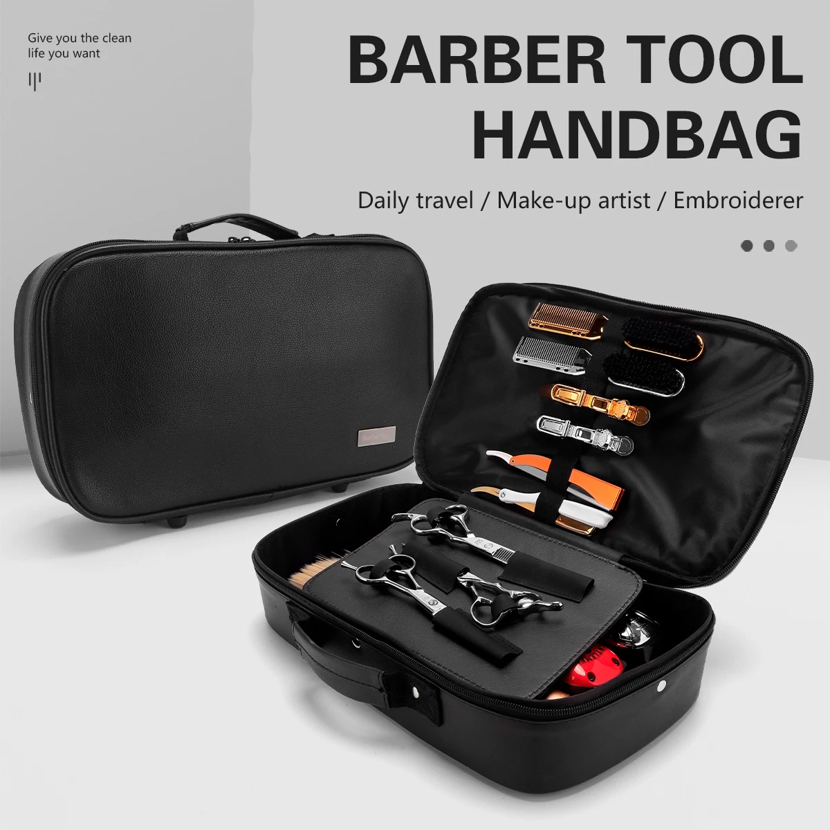 

Barbertop Haircut Tool Storage Bag Professional Hairdresser Scissor Comb Hairpin Box Hair Salon Hairdressing Styling Accessories