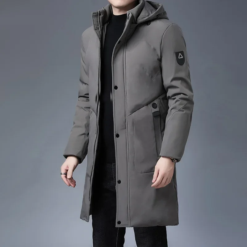 Winter Thickened New British Warm Coat Casual Fashion Outdoor Jacket Men\'s Cotton Coats Mid Length Zipper Cotton Jackets for Men