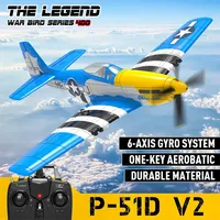 Rc Volantex 761-5v2 Blue P-51d Four-channel Remote Control Airplane Model Electric Foam Rc Aircraft Children Surprise Toy Gift