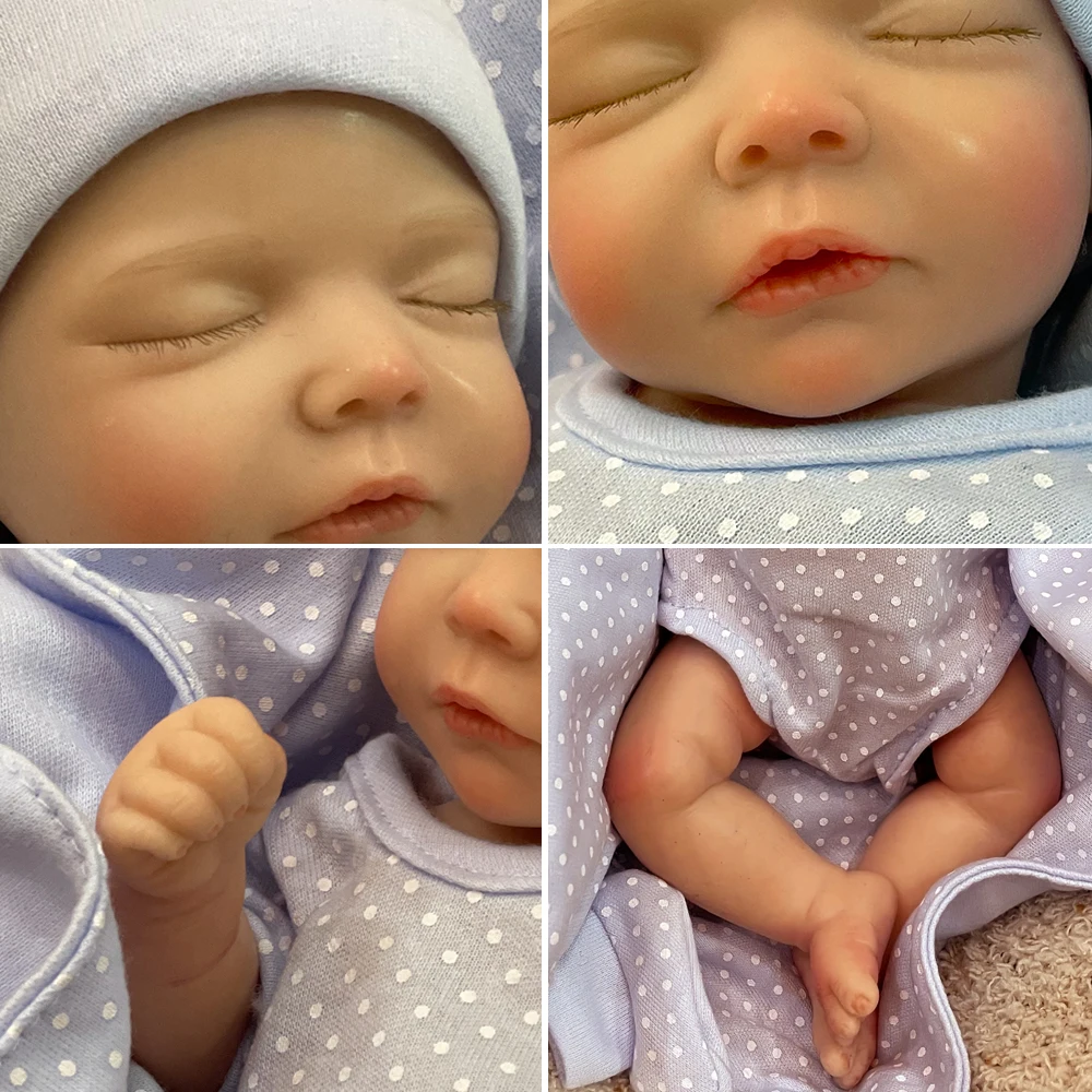 Aizwa1 Muñeca Reborn de silicona Sam de 10 pulgadas hecha a mano Bebe Girl muñeca recién nacida pintada en 3D para regalos de niños