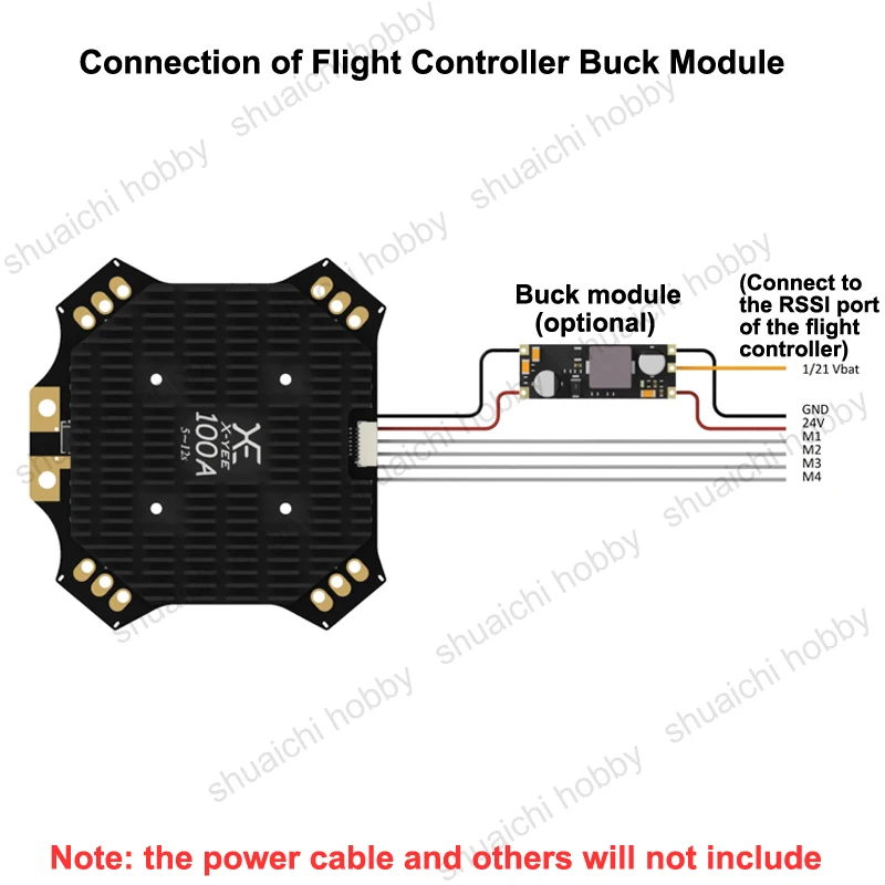1Set 12S 100A Heavy-Load 4-in-1 ESC with Double-sided CNC Heat Sink Support PWM/Multishot/Dshot150-600 for Multirotor FPV Drone