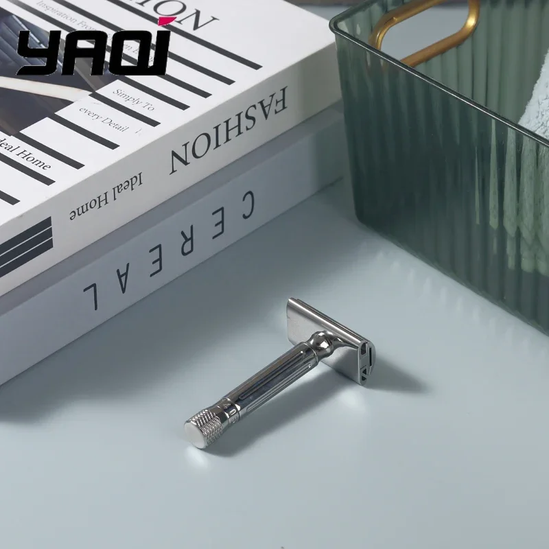 ماكينة حلاقة آمنة من الفولاذ المقاوم للصدأ قابلة للتعديل من YAQI Avanti، أداة العناية باللحية المضادة للحساسية بجودة 111 جرام، للرجال، للحلاقة الدقيقة