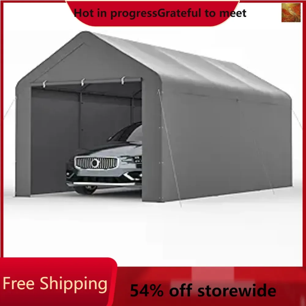 Carport 10x20 Car Ports Heavy Duty Carports Portable Garage Car Canopy Tent Outdoor Car Shelter (Grey) Gazebos