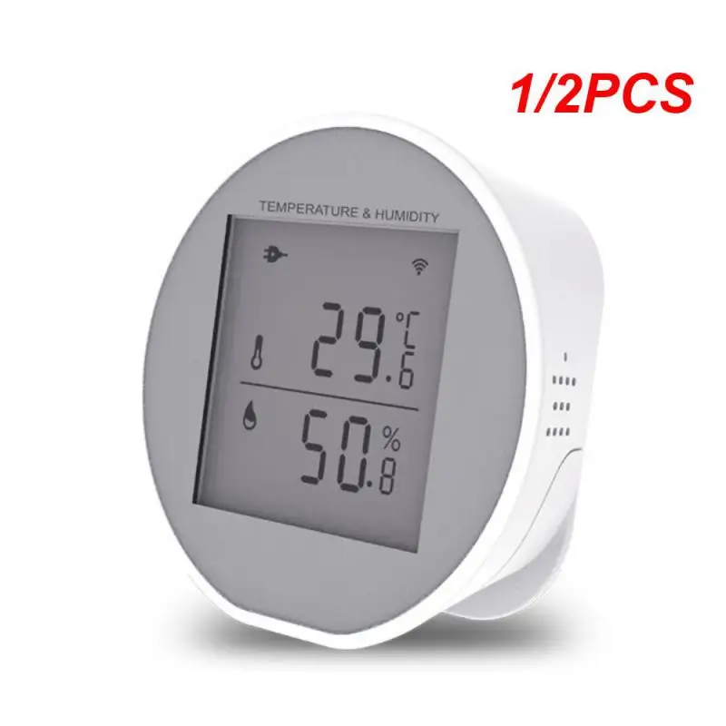 

1/2PCS Thermometer Convenient Smart Home Security Stylish Design Real-time Monitoring Accurate Measurement Family Safety Alarm