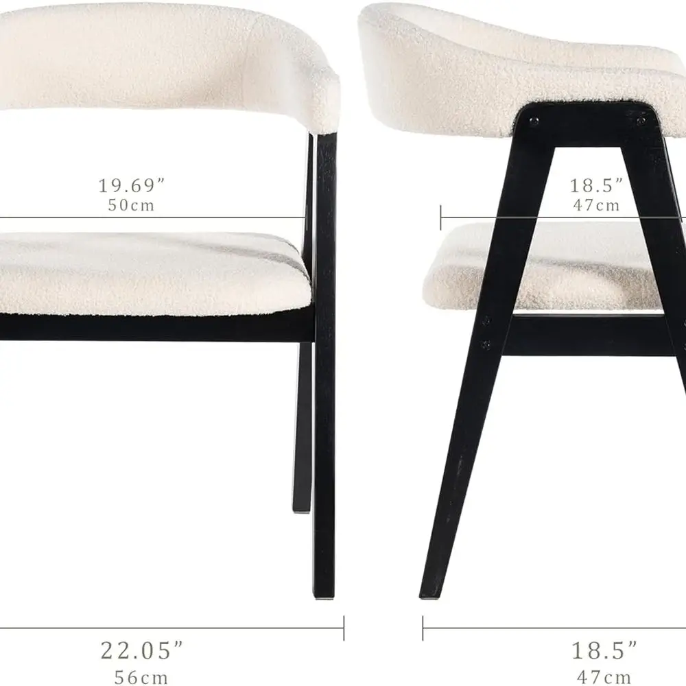 Sedie da pranzo imbottite con braccioli, set di 4, adatte per cucina o soggiorno (nero)