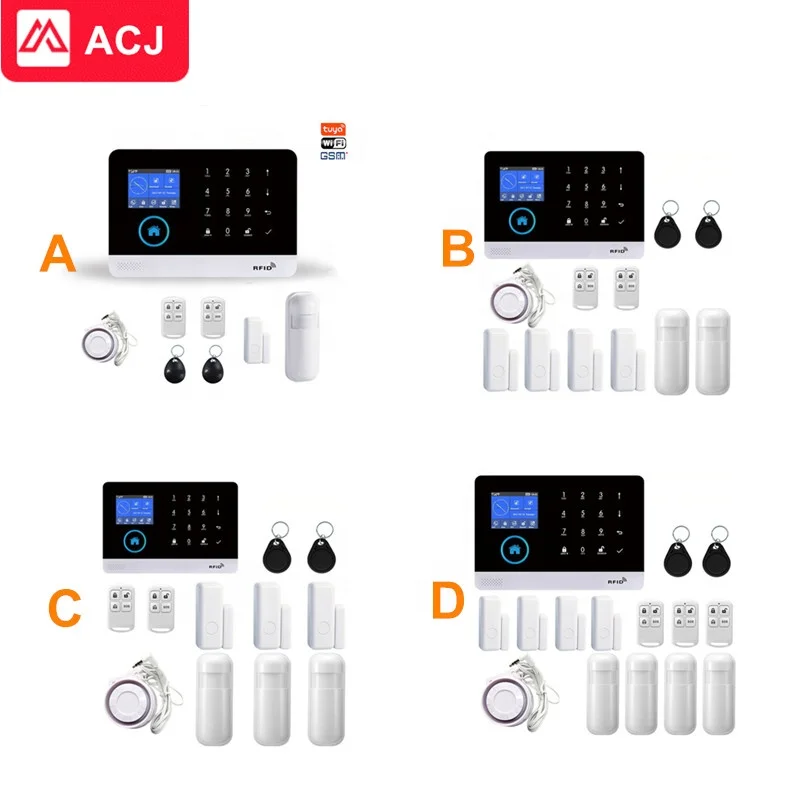 Smart Home Devices Painel De Controle WiFi GSM Home Automation Sistema De Segurança com Detector De Intrusão Porta Contato WiFi Tuya Alarme