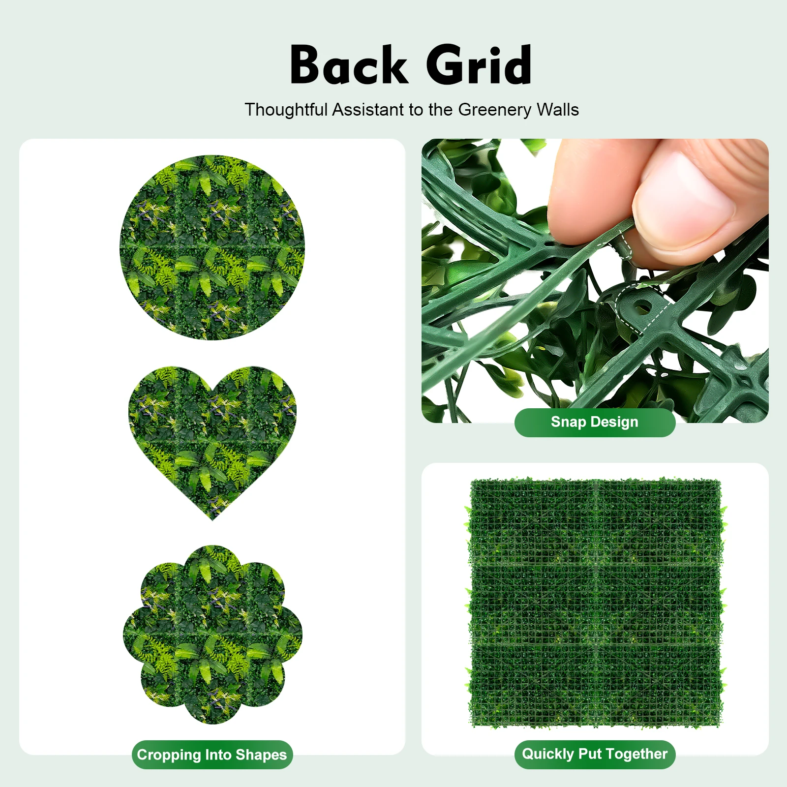 6 Stück 40*60cm Künstliche Grünwand Künstlicher Gras-Hintergrund Grüne Wände für Innen- und Außendekoration von Fenstern – Detail 6