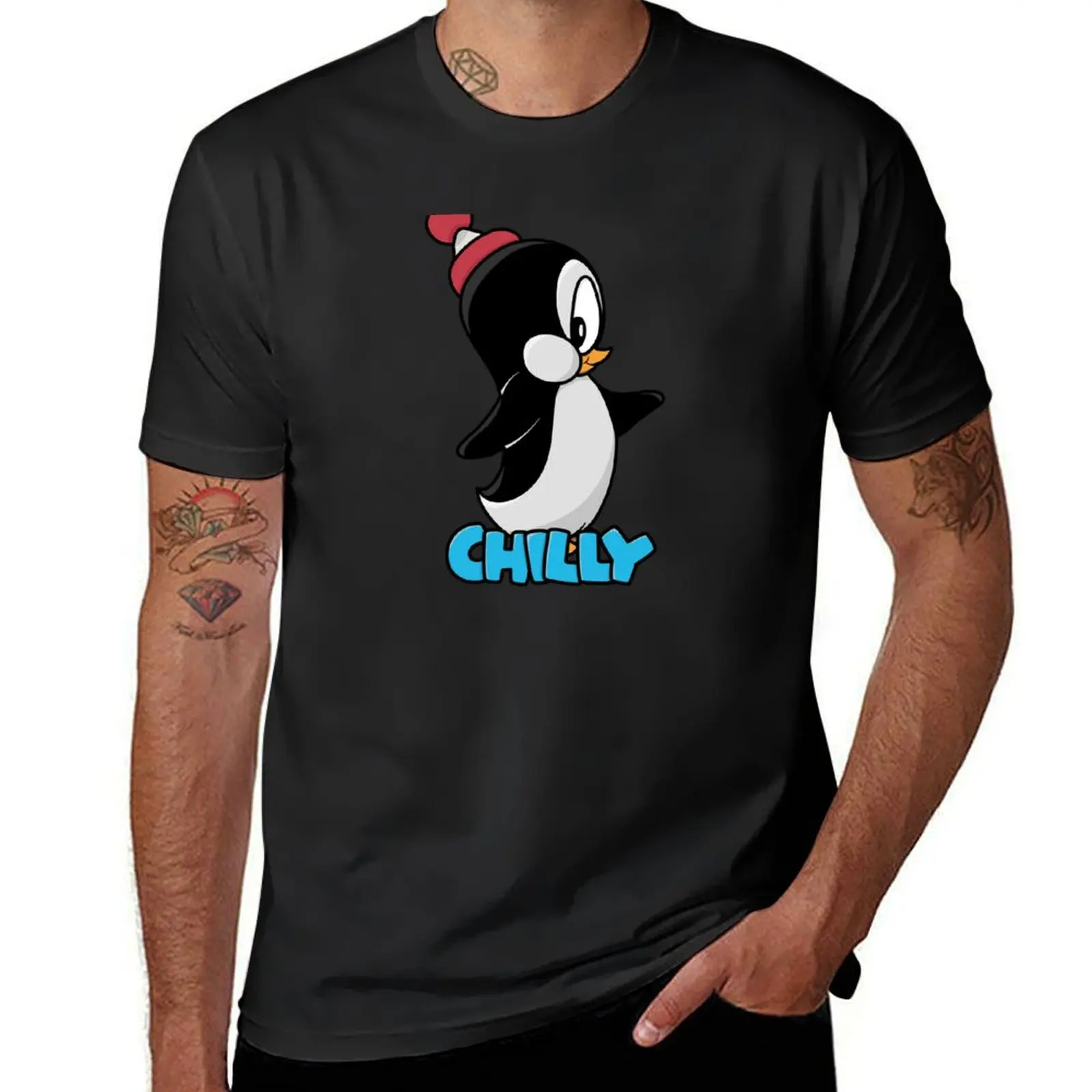 Cartoon Penguin T-Shirt sublime animal prinfor boys black t shirts for men