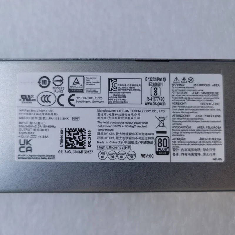 W For HP 400/600/805 G6 G7 G8 180W Power Supply 4+4Pin PA-1181-3HK L70044-001