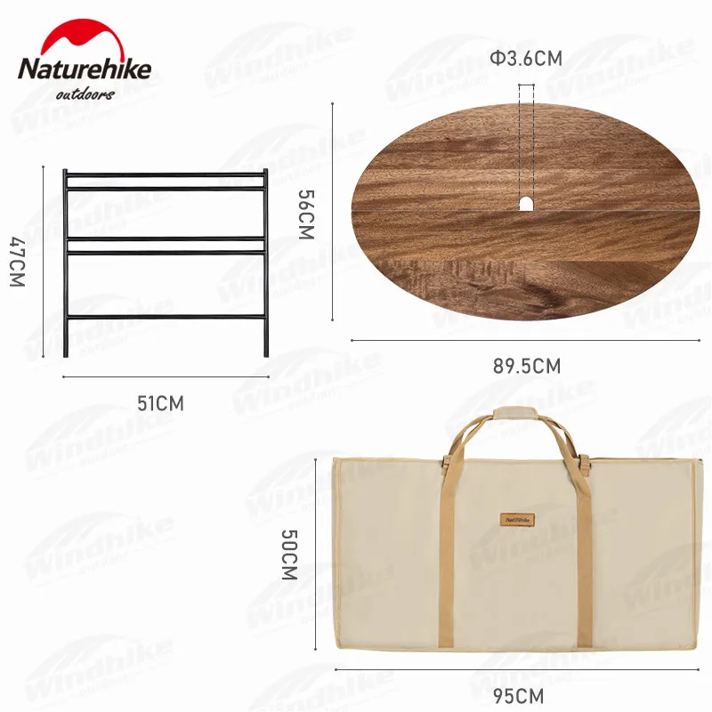 

Naturehike Travel Tent Folding Ellipse Table Outdoor Portable Adjustable Angle Solid Wood Camping Picnic Desk Outing Self