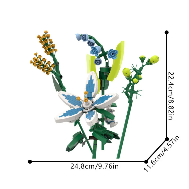 مجموعة مكعبات بناء الزهور الإبداعية، طوب نموذج نباتي DIY لتزيين المنزل، هدية فريدة من نوعها لعبة تجميع الأزهار للبالغين