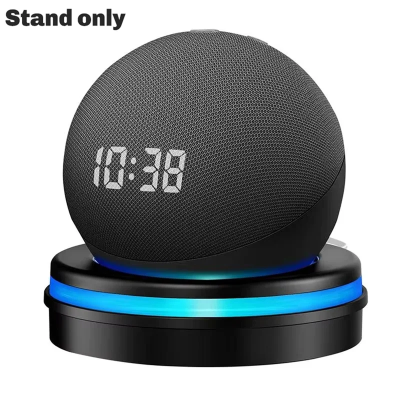 حامل سطح المكتب AA84 لملحقات سماعات المنزل الذكي Echo Dot5/4 المستقرة لتوفير المساحة باللون الأسود