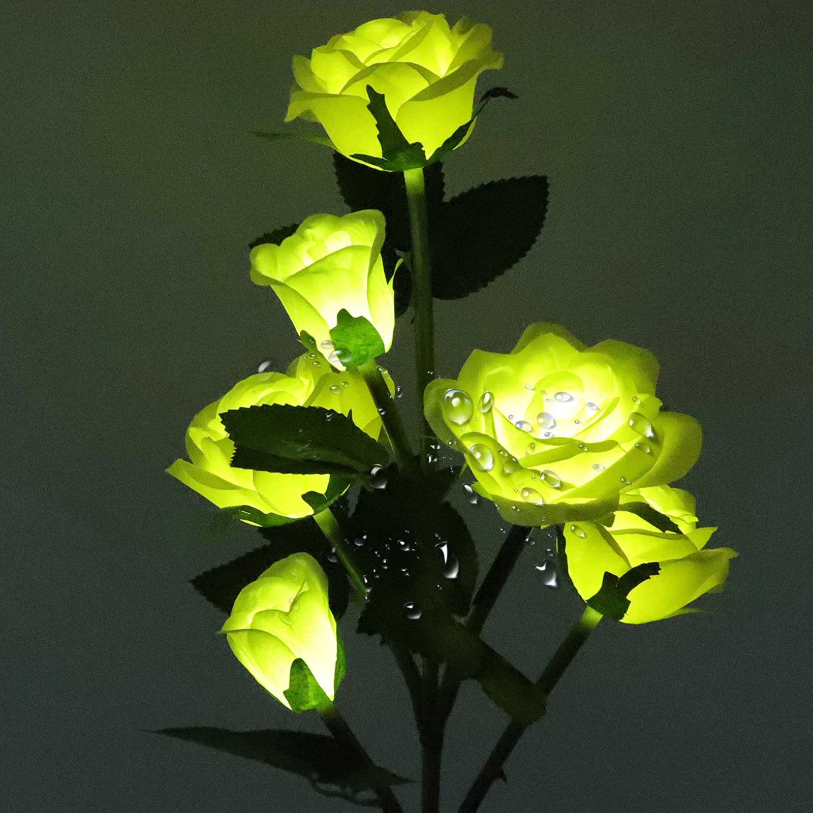 

Rose Solar Light LED Outdoor Floor Insert Yard Garden Decorative Durable Realistic Power Free Easy Install Gifts