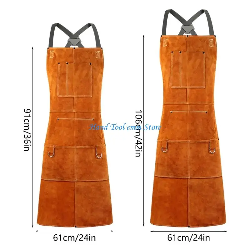 Picture 5: H37F Heat Protections Apron Full Coverage Apron With Adjustable Straps For Welders