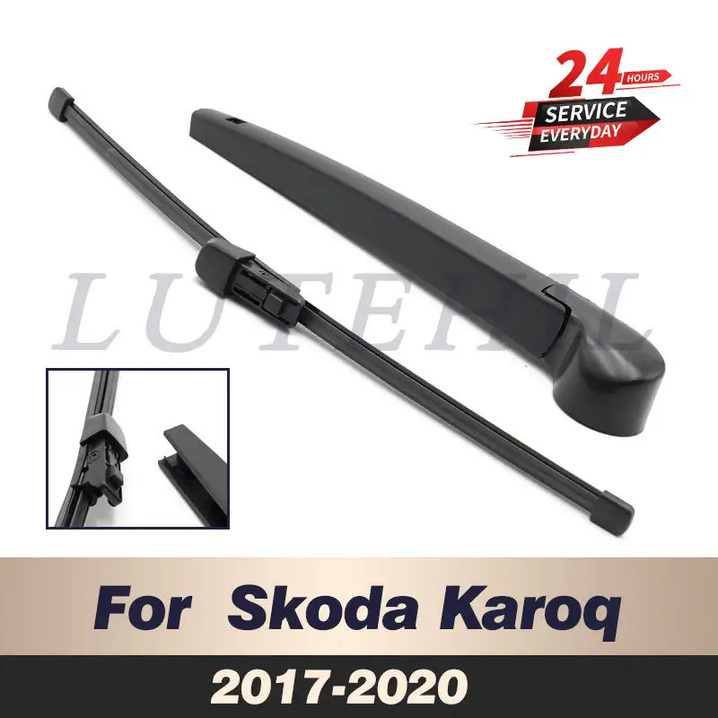 Wiper Rear Wiper Blade & Arm Set Kit For Skoda Karoq 2017 2018 2019 2020 Windshield Windscreen Rear Window