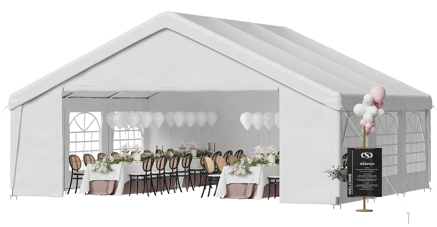 20x20 Heavy-Duty Party Tent with Removable Sidewalls, Waterproof Outdoor Event Canopy for Wedding BBQ Camping, Customized