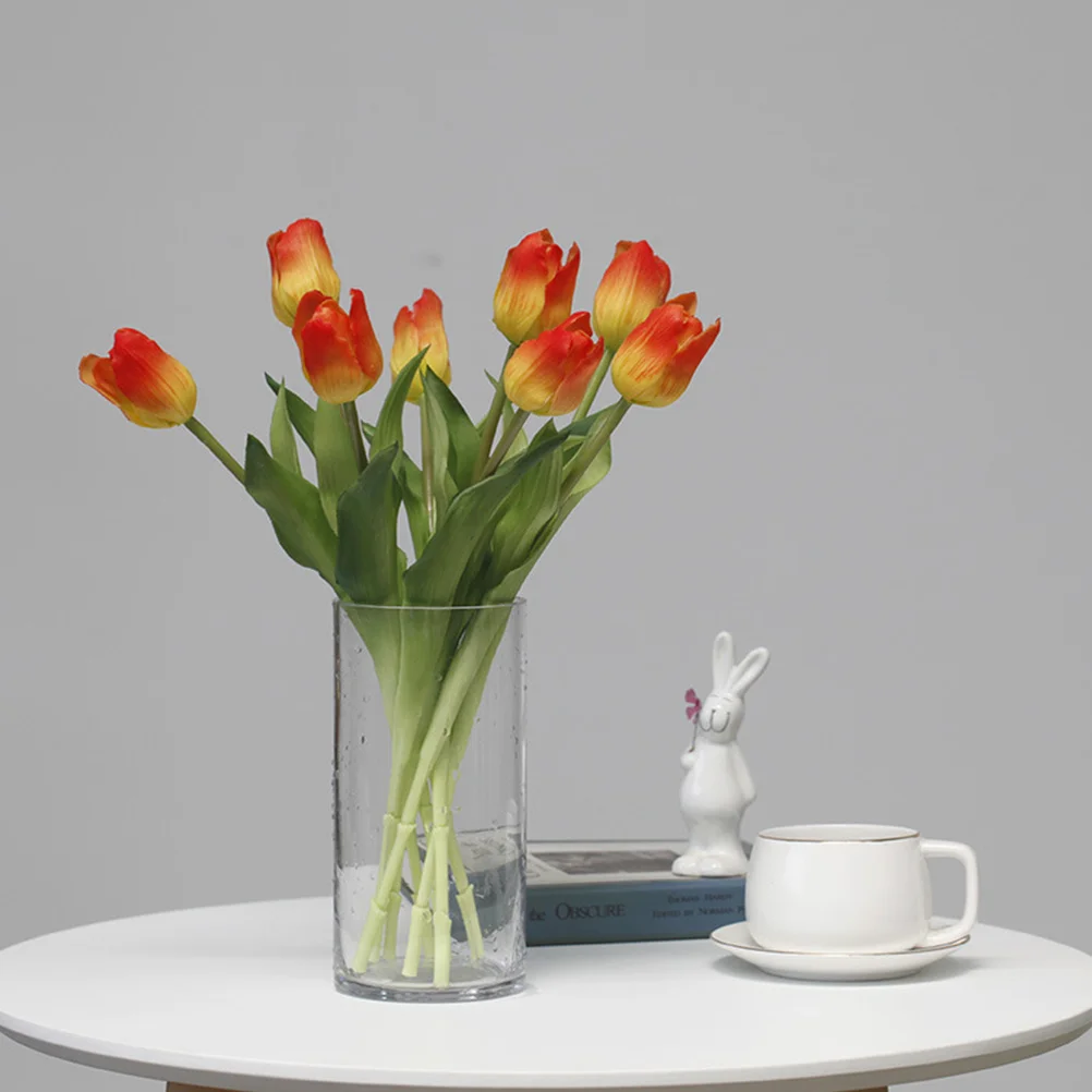 

4Pcs Artificial Tulips Realistic Pe Material Fake Flowers for Home Wedding Party and Mall Decoration Artificial Tulips