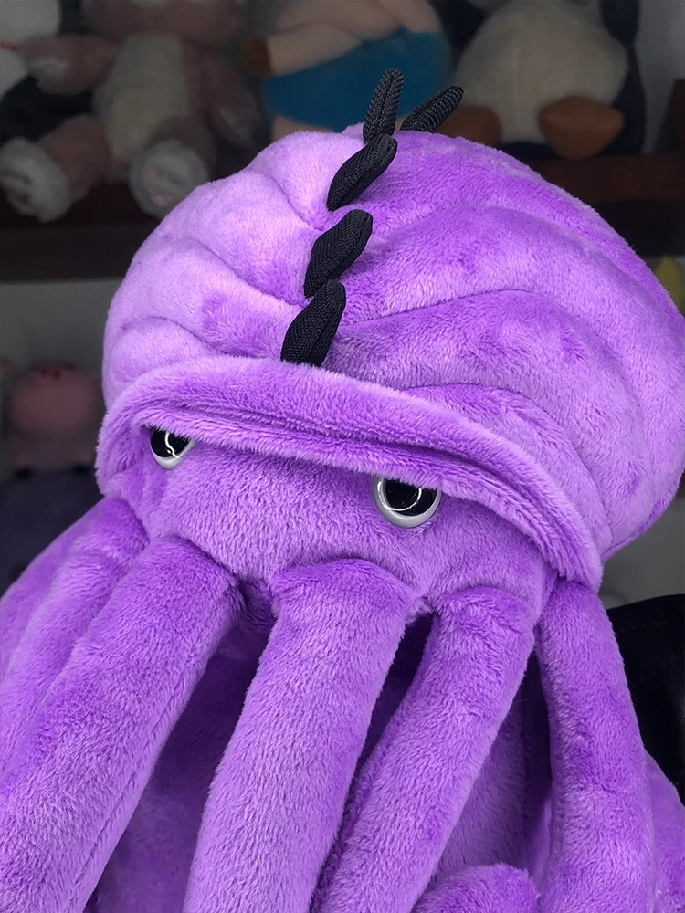 Soft and delicate cute purple 25cm octopus face plush toy suitable for collection and gift giving