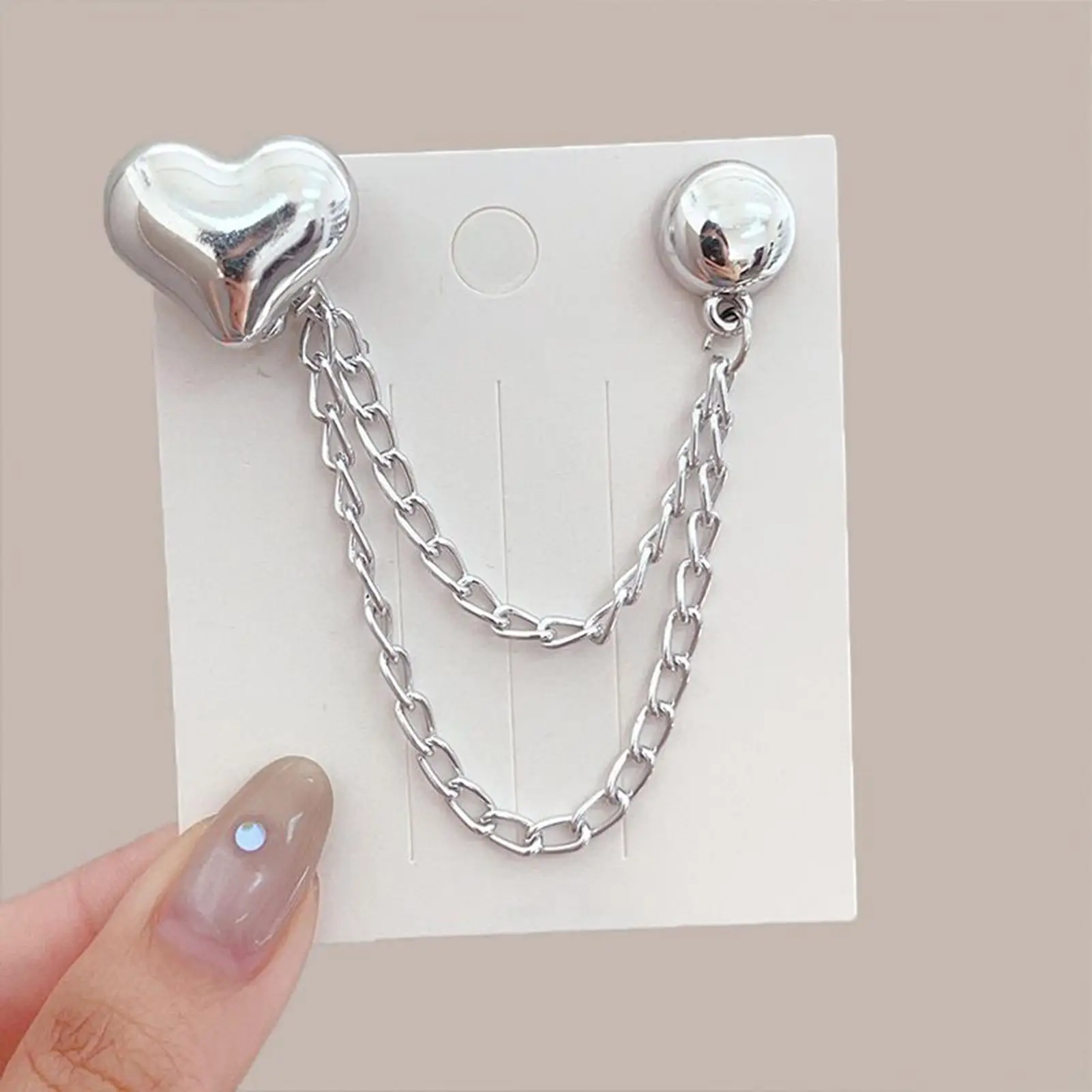 Magnetic Clothing Clip With Chain Metal Jean Buttons Clip Clothes Scarf Trouser Legs Cuff Fixing Magnet Pins