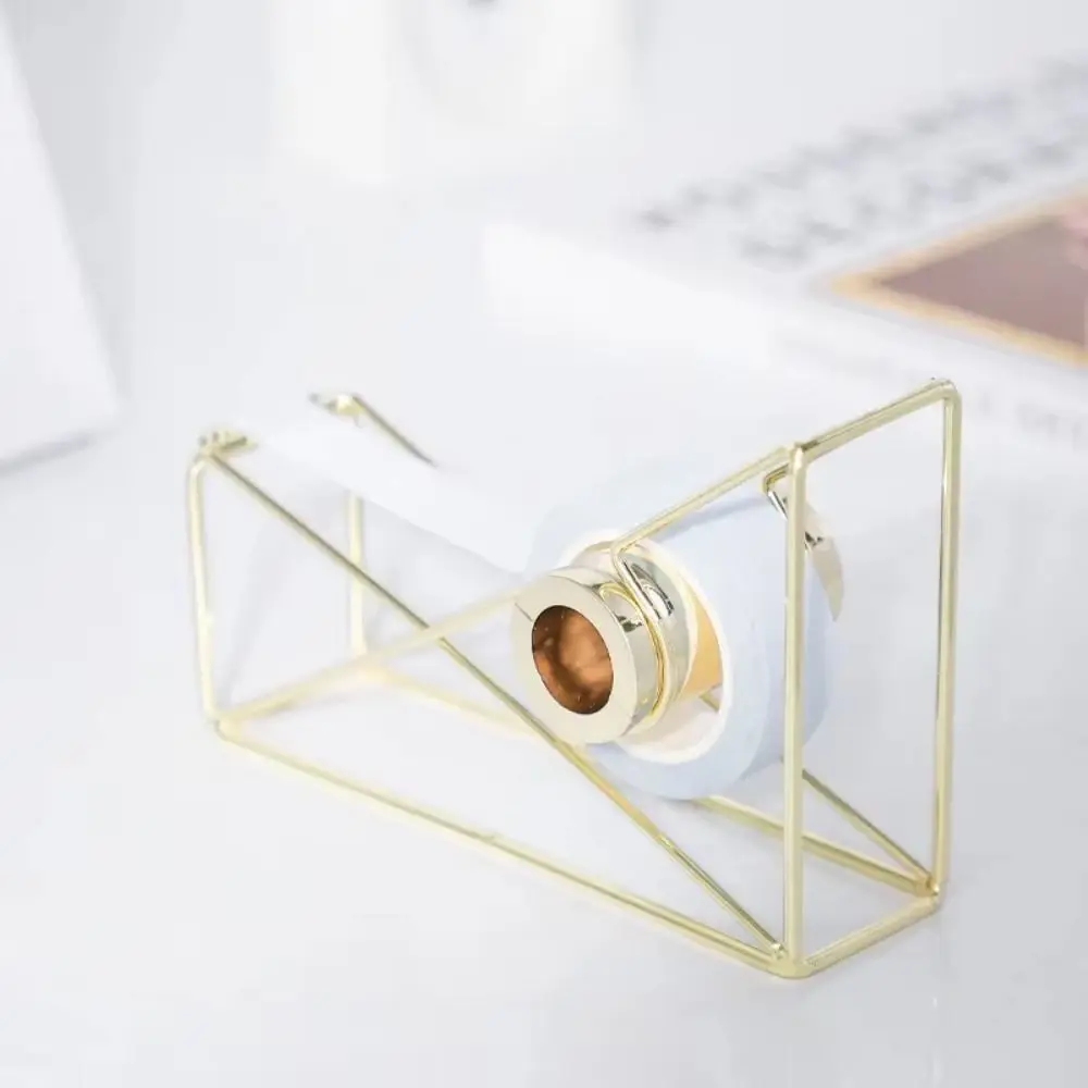 スタイリッシュな滑り止めアイアンアートテープディスペンサー滑らかな切断防錆テープストレージオーガナイザー頑丈な安全な手動テープカッターオフィス