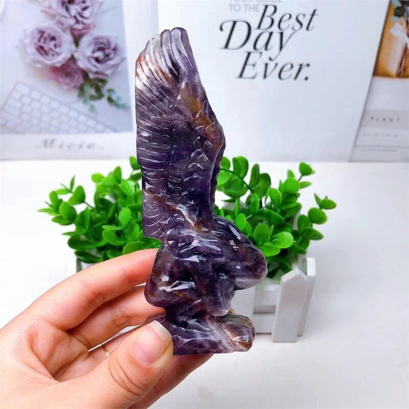 Imagem -03 - Sonho Natural Ametista Chorando Menina Asa do Anjo Estatueta Artesanato Artesanal Cura Ornamento de Cristal Decoração do Quarto 12cm 1pc