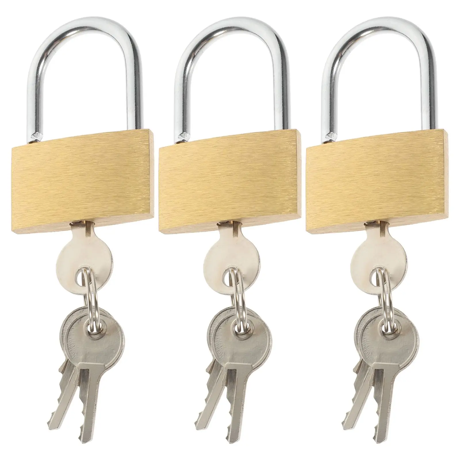 

3pcs Copper Padlock Set 40mm Solid Brass Locks for Windows Cabinet Garage Fence Keyed Padlocks Outdoor Security