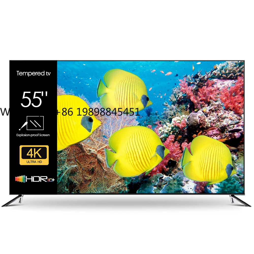 

Factory OEM Brand LED TV 55inch Tempered Glass Screen TV Television 55 65 75 85 Inch 4K Smart TV