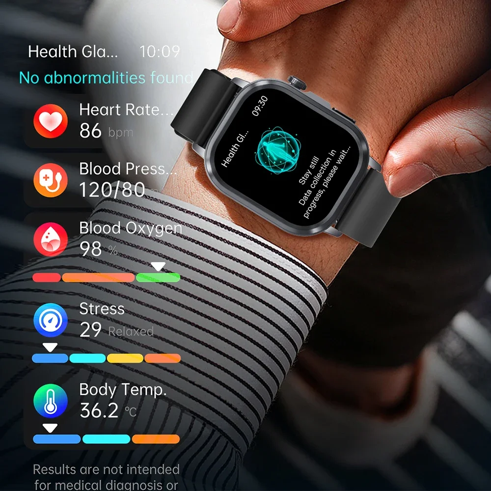 2025 New ECG+PPG Clock Women Men Uric Acid Blood Pressure Blood oxygen Body Analysis Body Fat BT Call LED Flashlight Smartwatchs