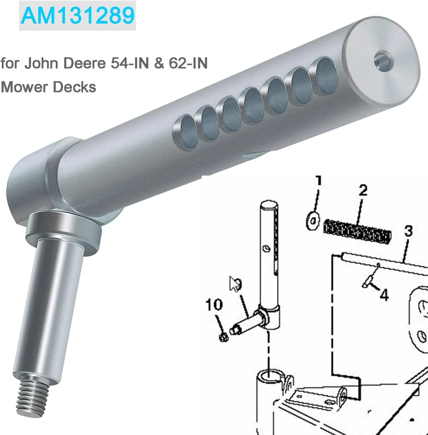 AM131289 Gauge Wheel Arm For John Deere 54-IN & 62-IN Mower Decks 2210 2305 GT235 GX345 LX255 LX277