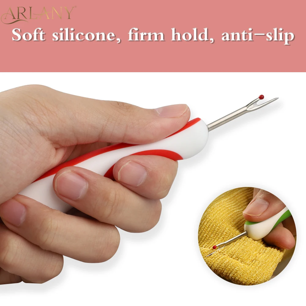 Seam Ripper Sewing Wefting Tools Stitch Unpicker Thread Cutter Remover with Cover Rubber Handle Charistmas Gift Hair Extensions