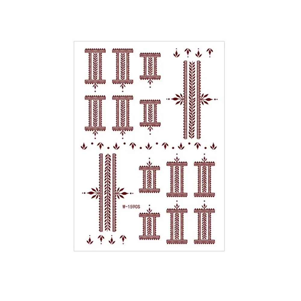

Red Mehndi Stickers Henna Tattoo Stickers Lace Fake Tattoo Wedding Tool Temporary Tattoo Waterproof India Flower