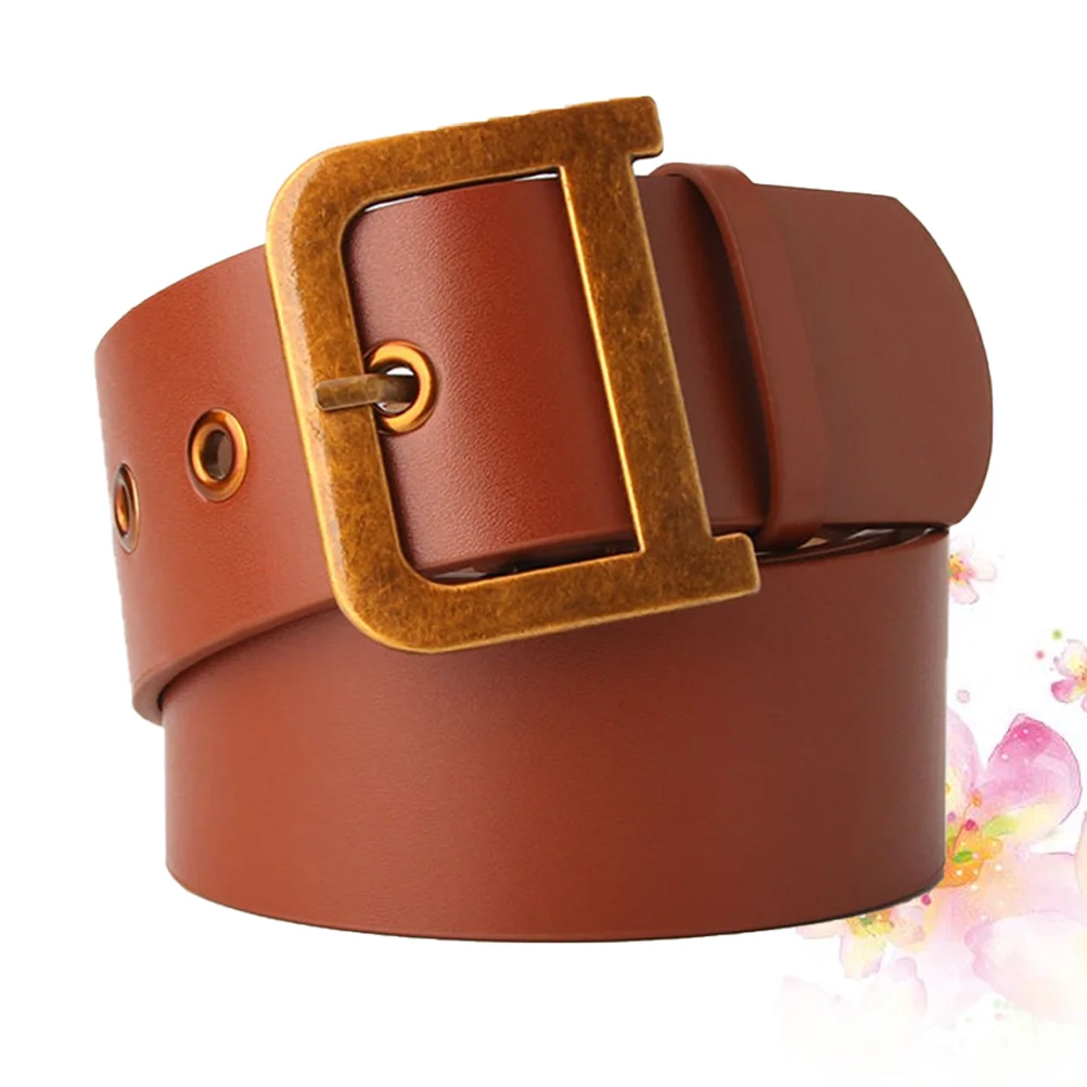 

1Pcs Golden D-Shaped Buckle Wide Belt Ladies Fashion Accessory for Dresses Jeans Red Ladies Belt Women Waistband