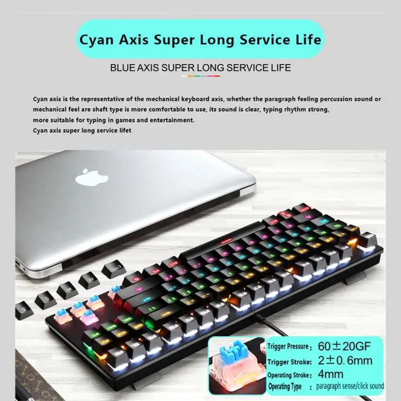 Anne 2 60% 61 Keys Portable Mini Wireless 5.0 Mechanical Keyboard Office Gaming Keyboard Type-C Detachable Cable